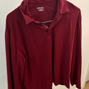 UNTUCKit Burgundy Long Sleeve Polo